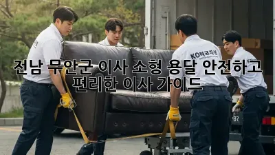 전남 무안군 이사 소형 용달: 안전하고 편리한 이사 가이드